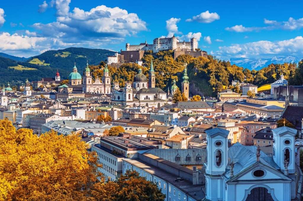 Salzburg kasteel en stad