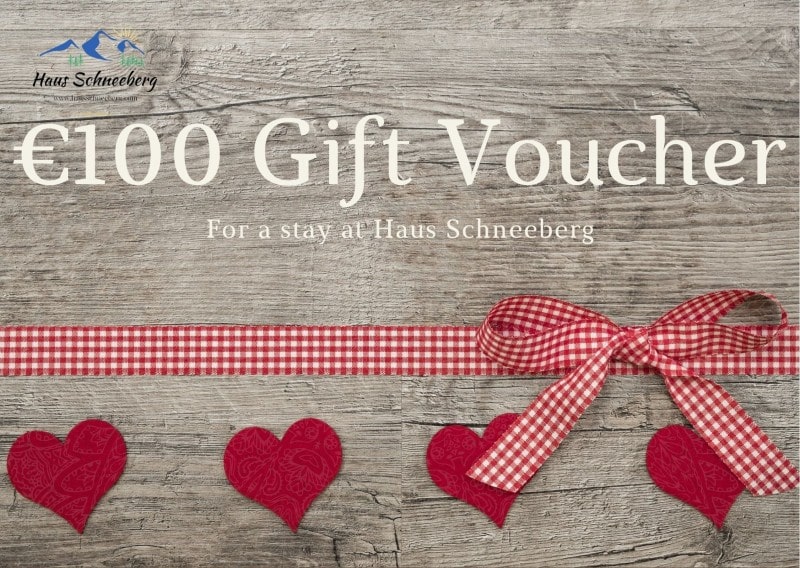 Bon cadeau de 100 € pour un séjour à la Haus Schneeberg
